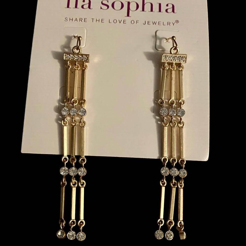 New Swarovski crystal long earrings by Lia Sophia